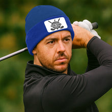 Load image into Gallery viewer, Personalized Golf Knit Beanie Hat, Custom Rectangle Patch Golf Beanie Hat, cool golf gifts NQS10887