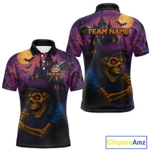 Load image into Gallery viewer, Funny Skull Halloween Golf Polo Shirts For Men Custom mens golf top, Halloween Golf Gifts NQS10669