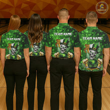 Load image into Gallery viewer, Custom Funny Skull Bowling and Beer Ireland Flag Green St Patrick Team Bowling Jerseys For Women NQS11484