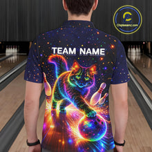 Load image into Gallery viewer, Personalized Bowling Shirts for Men Custom Cat Team Bowling Apparel, Colorful Neon bowling shirts NQS11517