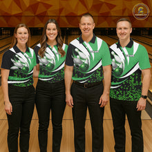 Load image into Gallery viewer, Green shamrock pattern Bowling Shirts For Men custom St Patrick's Day bowling outfits team jerseys NQS11166