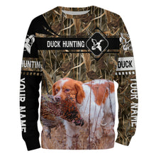 Load image into Gallery viewer, Pheasant Hunting with Brittany dog waterfowl camo Shirts, Personalized Duck Hunting Gifts FSD3727
