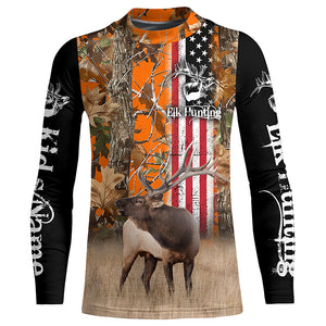 Elk Hunting American Flag Patriotic Custom Name All over print Shirts, Gifts idea for Elk Hunter FSD3077