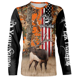 Elk Hunting American Flag Patriotic Custom Name All over print Shirts, Gifts idea for Elk Hunter FSD3077