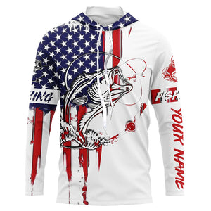 Bass fishing America Flag UV protection fishing shirt fishing jersey for fisherman A21