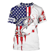 Load image into Gallery viewer, Bass fishing America Flag UV protection fishing shirt fishing jersey for fisherman A21