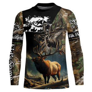 Bulk Elk hunting camouflage Custom name all over print Shirts, Personalized hunting Gifts FSD47