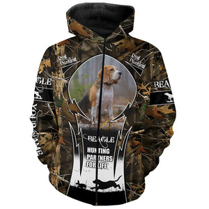 Beagle Hunting Dog Custom Dog Photo and Name Camouflage Shirts, Personalized Beagle Dog Shirts FSD1033