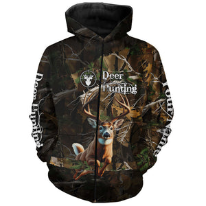 Whitetail Deer Hunting Custom Name Camo Shirt, Deer Hunting Clothing, Camouflage Deer Shirts FSD2385