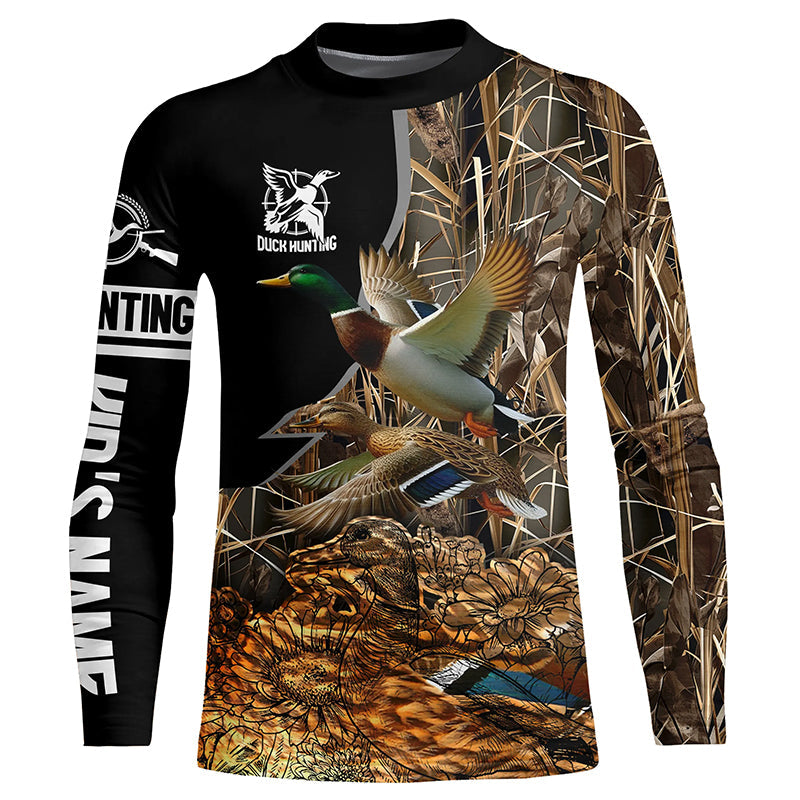 Best Duck Hunting Waterfowl Camo Custom Name Shirts for Duck Hunter, Personalized Hunting Gifts FSD692