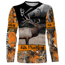 Load image into Gallery viewer, Elk hunting orange camouflage custom name shirts for hunters, Personalized elk hunting gifts FSD51