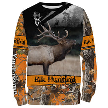 Load image into Gallery viewer, Elk hunting orange camouflage custom name shirts for hunters, Personalized elk hunting gifts FSD51