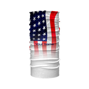 American flag Performance Shirts, Custom Name US Fishing water wave UV Protection shirts for Fisherman FSD4054