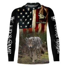 Load image into Gallery viewer, Coyote Hunting American Flag Custom Name 3D all over print Shirts, Coyote Hunting Clothing Gifts FSD109