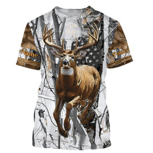 Load image into Gallery viewer, Deer Buck American Flag Custom Name 3D All over printed Shirts, Deer Hunting Shirt, Personalized Hunting Gifts - FSD2987