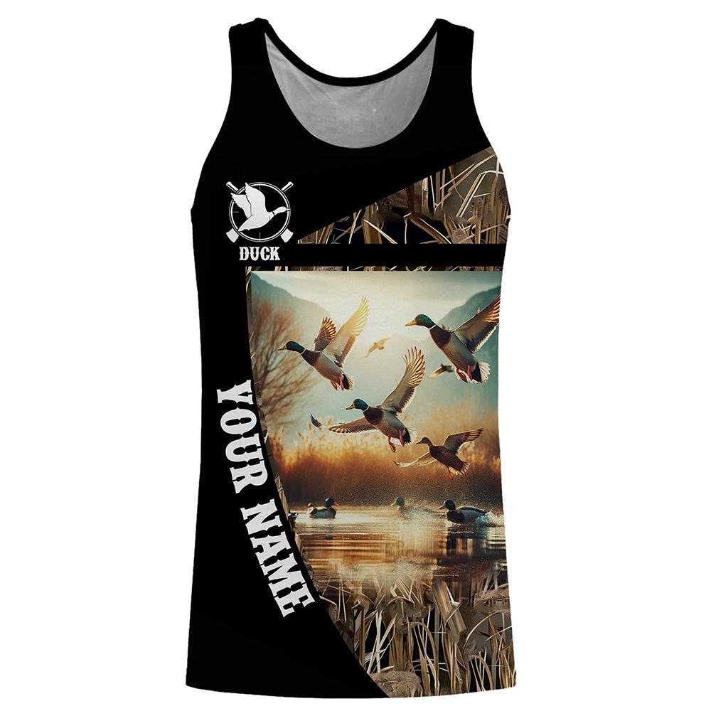 Best Duck Hunting Waterfowl Camo Custom name Shirts for Men, Kid - Duck hunting Clothes FSD666