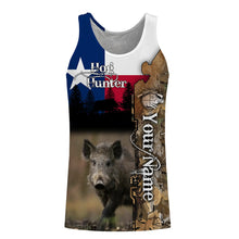 Load image into Gallery viewer, Wild Hog Hunting Texas Flag Camo Custom Name Shirts, TX Hog hunting shirt for hunter FSD332