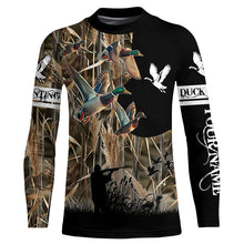 Load image into Gallery viewer, Personalized Duck Hunting Waterfowl Camo Shirts for Men, Kid, Duck Hunting clothes, hunting gifts FSD702