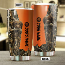 Load image into Gallery viewer, Wirehaired Pointing Griffon Birds &amp; Deer shed Hunting Dog Custom name Stainless Steel Tumbler Cup FSD4288