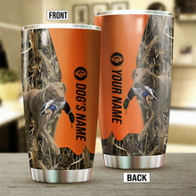 Load image into Gallery viewer, Chesapeake Bay Retriever Birds &amp; Deer shed Hunting Dog Custom name Stainless Steel Tumbler Cup FSD4292