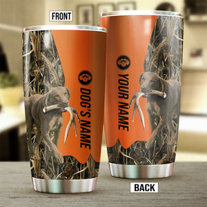 Chesapeake Bay Retriever Birds & Deer shed Hunting Dog Custom name Stainless Steel Tumbler Cup FSD4292