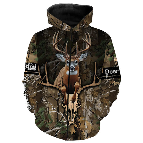 Deer Hunting Big Buck Jumping Camouflage Custom Name all over print Shirts, Deer Hunting Gifts FSD745