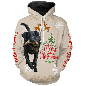 Christmas Black Labrador Retriever Hunting Dog Custom Name Shirts, Gifts for Hunters FSD4609