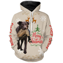 Load image into Gallery viewer, Christmas Chocolate Labrador Retriever Hunting Dog Custom Name Shirts, Gifts for Hunters FSD4611