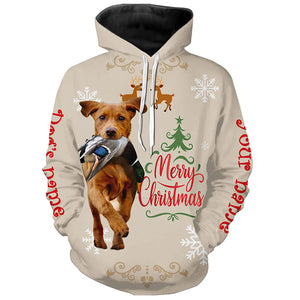 Christmas Fox Red Labrador Retriever Hunting Dog Custom Name Shirts, Gifts for Hunters FSD4616