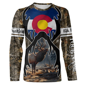 Elk hunting Colorado flag custom Name camo all over print Shirts, Personalized gifts for hunter FSD1556