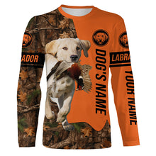 Load image into Gallery viewer, Pheasant Hunting with Dogs Yellow Labs Customize Name Shirts for Bird Hunter, Labrador Retriever shirt FSD4028