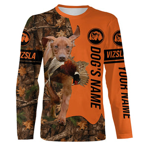 Pheasant Hunting with Dogs Vizsla customize Name Shirts for Bird Hunter, Vizsla dog shirt FSD4032