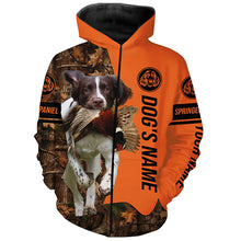 Load image into Gallery viewer, Pheasant Hunting with Dog English Springer Spaniel Customize Name Shirts for Bird Hunter FSD4038