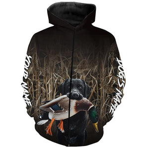 Duck Hunting Waterfowl Camo Black Labrador Retriever Dog Shirts, Personalized Duck Hunting clothes FSD4534