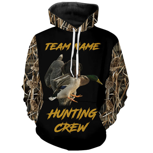 Duck Hunting Crew with Deutsch Drahthaar Dog Waterfowl Camo Shirts, Duck Hunting Shirts for Team FSD4535