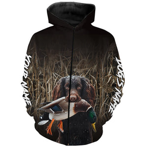 Duck Hunting Waterfowl Camo Boykin Spaniel Dog Shirts, Personalized Duck Hunting clothes FSD4545