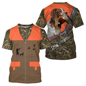 Custom Name Brittany Dog Pheasant Upland Hunting Vest shirt for Men FSD3987