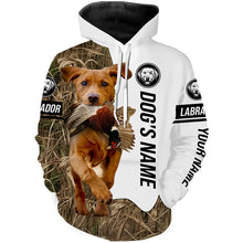 Load image into Gallery viewer, Pheasant Hunting with Fox Red Labrador Retriever Dog Custom Name Camo Full Printing Shirts, Fox Red Lab Hunting Dog FSD2678