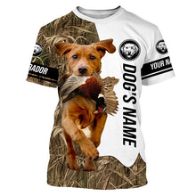 Load image into Gallery viewer, Pheasant Hunting with Fox Red Labrador Retriever Dog Custom Name Camo Full Printing Shirts, Fox Red Lab Hunting Dog FSD2678