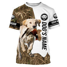 Load image into Gallery viewer, Pheasant Hunting with Yellow Labrador Retriever Custom Name Camo Full Printing Shirts, Hoodie FSD2685