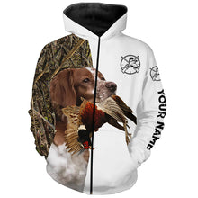 Load image into Gallery viewer, Pheasant Hunting With Dog Brittany Spaniel Custom Name All Over Printed Shirts - Personalized Hunting Gifts FSD1917