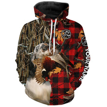 Load image into Gallery viewer, Llewellin English Setter Pheasant Hunting Dog Red Plaid Camo Shirts, Christmas Hunting Gifts FSD4244