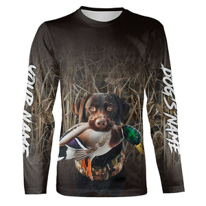 Duck Hunting Waterfowl Camo Chocolate Labrador Dog Hunting Shirts, Personalized Duck Hunting clothes FSD4539