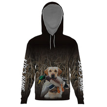 Load image into Gallery viewer, Duck Hunting Waterfowl Camo Yellow Labrador Retriever Dog Shirts, Personalized Duck Hunting clothes FSD4541