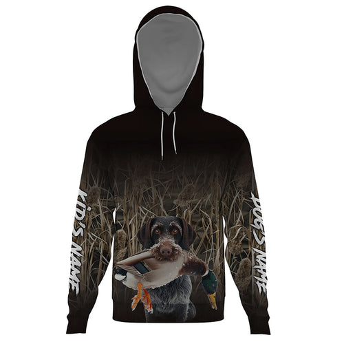 Duck Hunting Waterfowl Camo Deutsch Drahthaar Dog Shirts, Personalized Duck Hunting clothes FSD4542