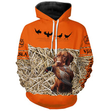 Load image into Gallery viewer, Pheasant Hunting Blaze Orange color Custom name Shirts with Hunting Dogs, Pheasant Hunting clothing FSD4547