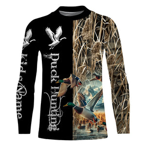 Duck Hunting Waterfowl Camo Custom Name Shirts for Men and Kid, Personalized Duck hunters gifts FSD373