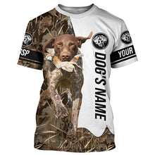 Load image into Gallery viewer, Quail Hunting with German Shorthaired Pointer GSP Custom Name Camo Full Printing Shirts, Hunting Gifts FSD3606