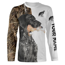 Load image into Gallery viewer, Quail Hunting with Black German Shorthaired Pointer GSP Custom Name Camo Full Printing Shirts FSD3607