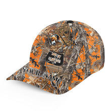 Load image into Gallery viewer, Rabbit hunting Orange camo Custom Name hunting hat, Adjustable Unisex Hunting Baseball hat FSD3488